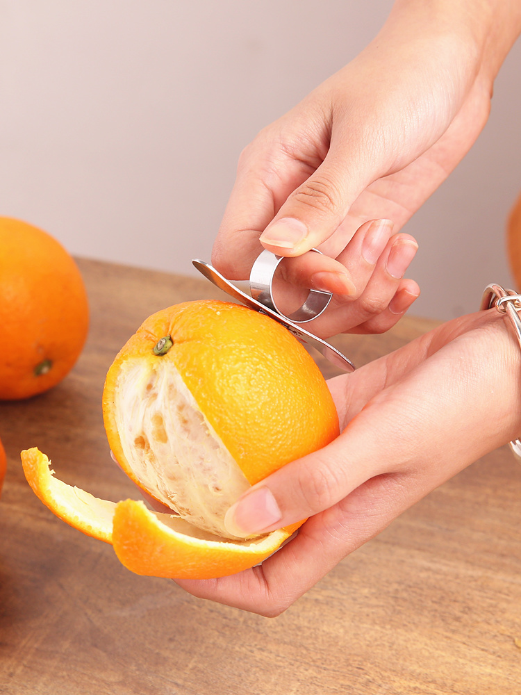 Orange dialer Household orange fruit opener Stainless steel grapefruit orange opener Ring peeling artifact Umbilical orange peeling device