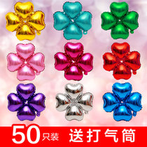 Four Leaf Straw Aluminum Film Balloon 50 festive opening Grand Ghiarch Scene Placement storefront Shop Festivities Decorations