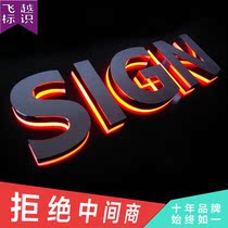 Creative Metal Backlit STAINLESS STEEL CRYSTAL RESIN LUMINOUS CHARACTER DOOR HEAD OUTDOOR CHARACTER ADVERTISEMENT LED HOLLOWED-OUT LIGHT BOX