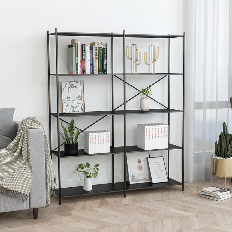 Nordic wrought iron rack modern floor-to-ceiling living room partition decorative rack ins style personality office creative bookshelf
