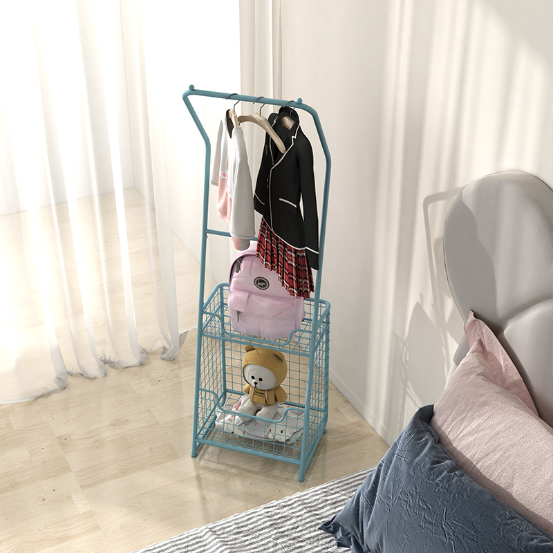 Iron coat hanger children's coat hanger floor-to-ceiling clothes rack bedroom coat hanger rack bold multi-functional modern