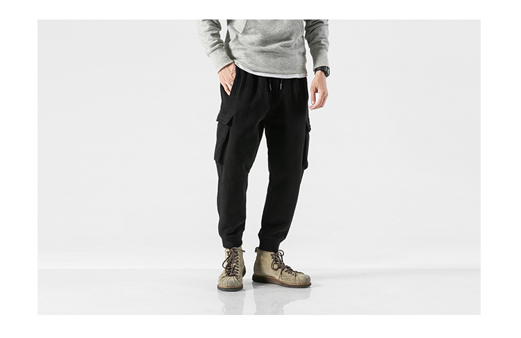 Mùa thu và mùa đông mới cộng với quần nhung dày nam quần bó sát chân lỏng lẻo quần jogger kaki