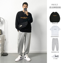 REEZ (shop owner wears a lap) 2022 springtime slim fit round collar necropolis for male loose fashion lovers