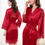 Белый кружевной банный халат для невесты, пижама, с вышивкой, для подружки невесты