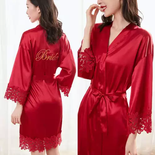 Белый кружевной банный халат для невесты, пижама, с вышивкой, для подружки невесты