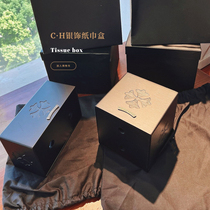 C H American light luxury walnut silver tissue box paper box coffee table storage box napkin home living room simple