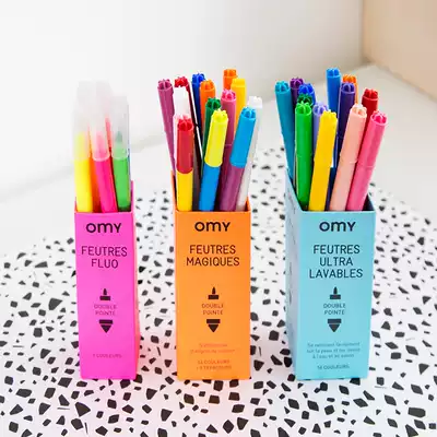 French thickness double-head washable color pen, erasable, color-changing water fluorescent pen, water-based pen, children's color pen