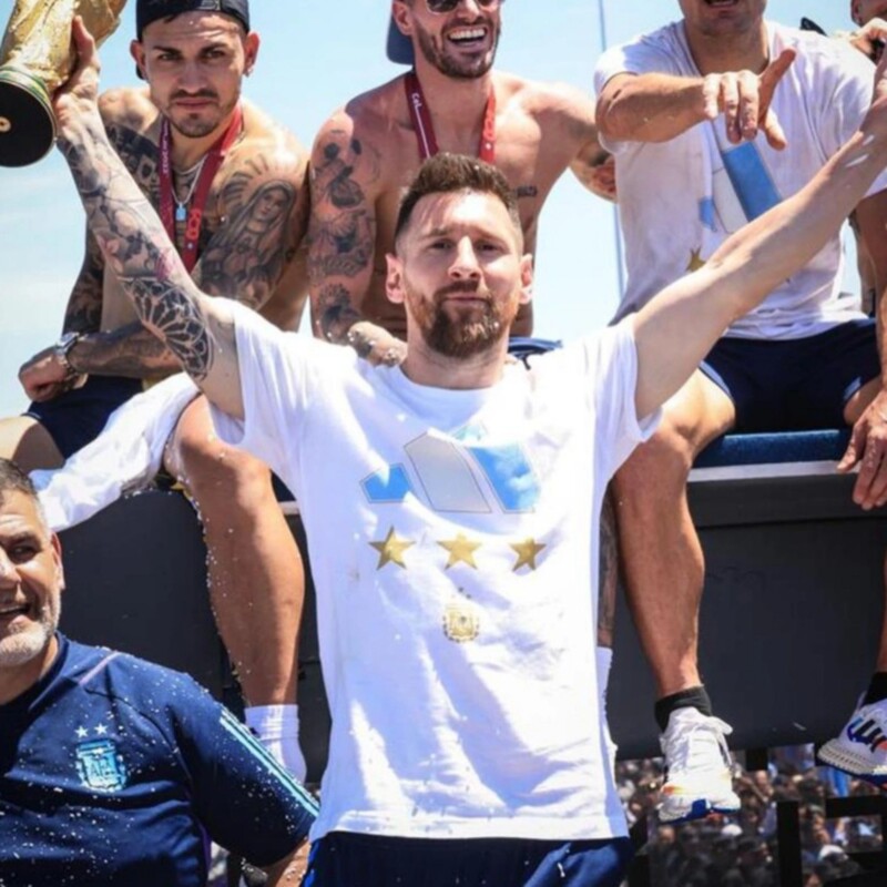 Adidas Argentina National Team 2022 World Cup Championship Commemorative Football Fan Pure Cotton T-Shirt It2179 Adidas Argentina National Team 2022 World Cup Championship Commemorative Football Fan Pure Cotton T-Shirt It2179
