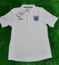 England National team retro white mens football fans cultural shirt short sleeve polo shirt