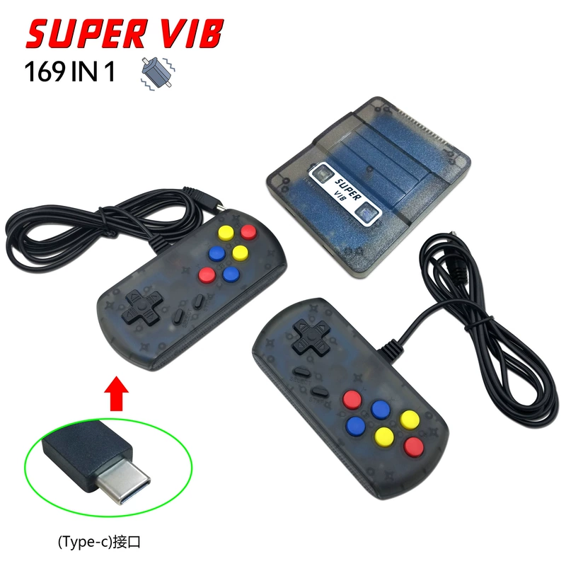 Máy rung siêu tốc VIB-TV xử lý trò chơi video SNES máy rung trò chơi máy màu đỏ và trắng Máy chơi game gia đình FC - Kiểm soát trò chơi