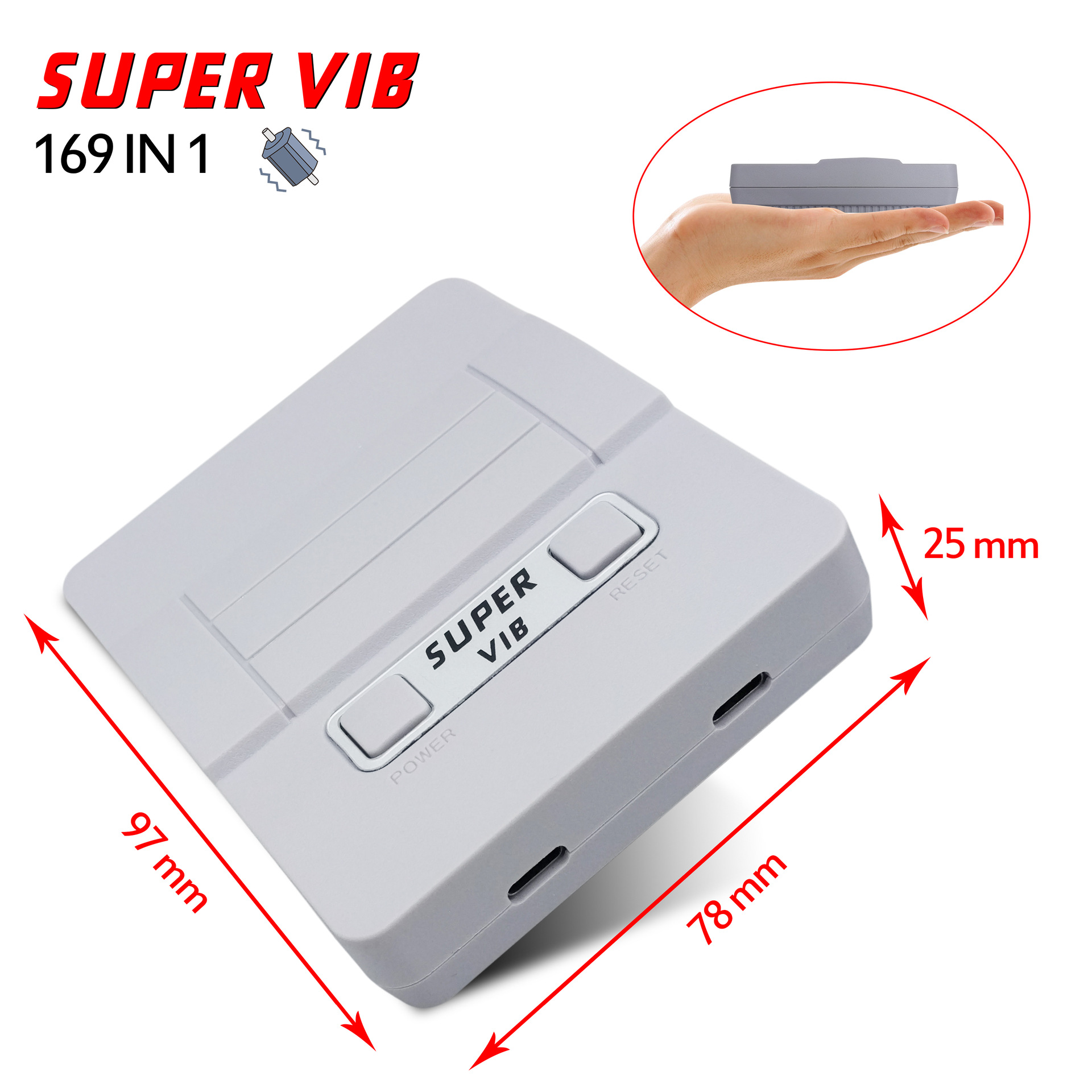 Máy rung siêu tốc VIB-TV xử lý trò chơi video SNES máy rung trò chơi máy màu đỏ và trắng Máy chơi game gia đình FC - Kiểm soát trò chơi mua tay cầm chơi game