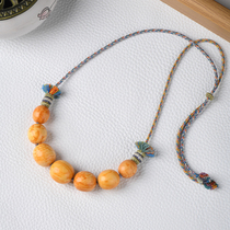 Teacher Zhangs old beeswax antique natural collection handed down grade European fat jujube beads full plaster demon flower clavicle chain