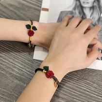 Hand-knitting Rose Diy Handmade Rose Bracelet Handrope Bracelet Seven Eve Gift Gift to Girlfriend