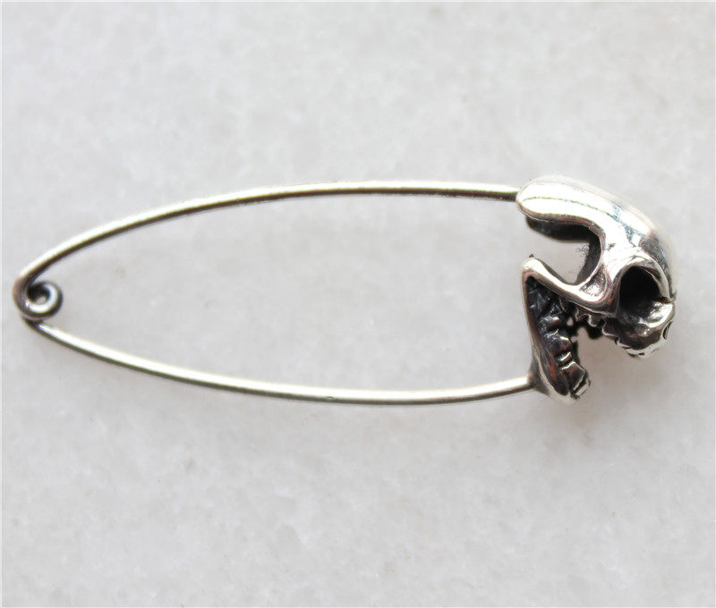 Rose Flower Crowe Tide Brand 925 Sterling Silver Skull Brooch Brooch Pin Earrings Pin Quan Zhilong Luhan Same Style