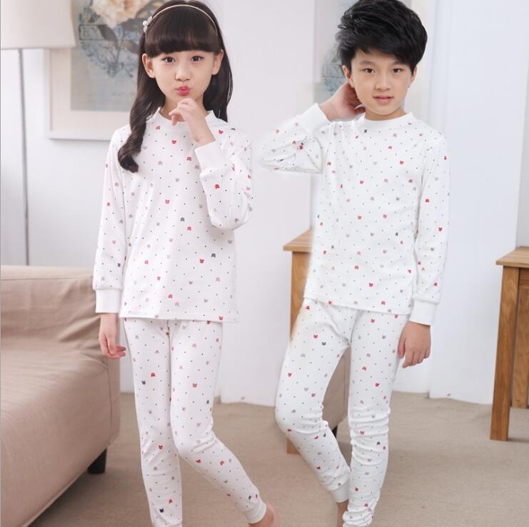 Trẻ em bộ đồ lót chàng trai mùa thu quần quần áo mùa thu thiết cotton 100áo len bông ở trẻ em lớn dây quần dòng.