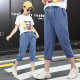 bảy điểm quần mùa hè Girls cô gái mỏng xé quần jeans 12 tuổi 10 trẻ em quần trong quần cậu bé lớn.