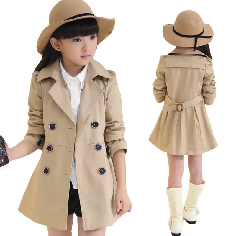 Cô gái mùa xuân và mùa thu Coat 2019 mới của Hàn Quốc phiên bản của áo gió mùa thu trẻ em mùa thu mùa thu trong các cô gái công chúa lâu chút