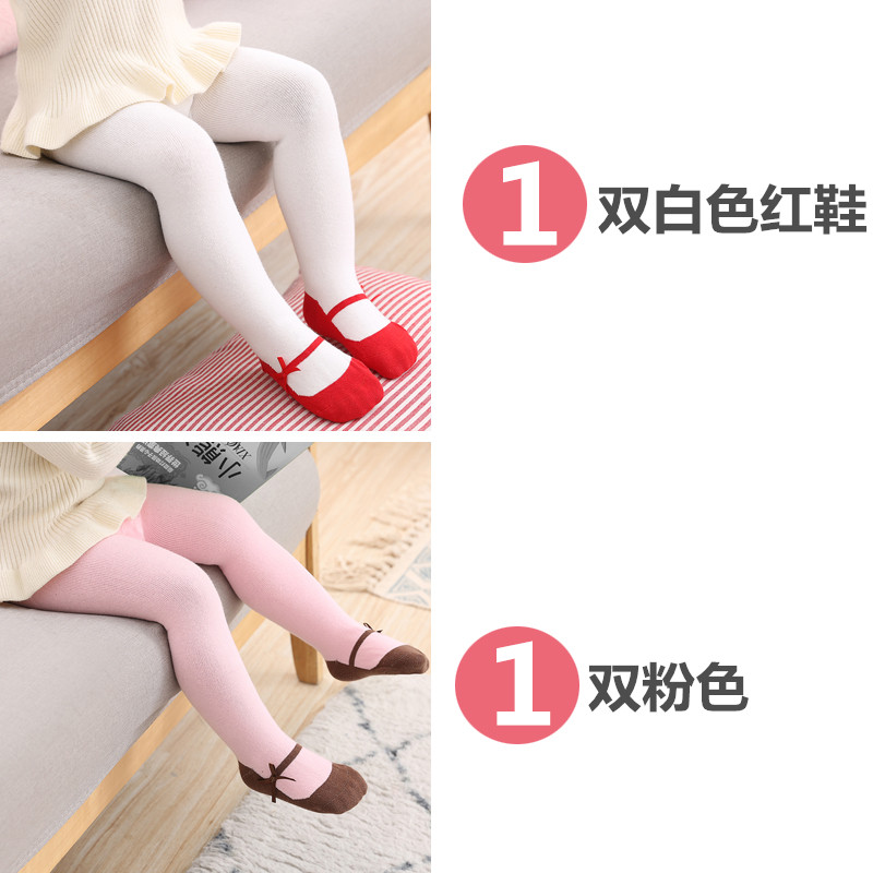 Bé pantyhose Xuân Thu trẻ em bông dính liền vớ mùa thu và mùa đông childrens trẻ nhỏ xà cạp bé mỏng.