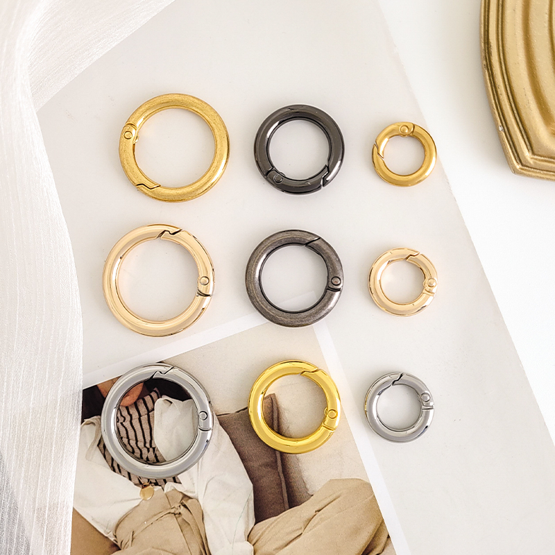 Bag Modification Accessories Spring Round Buckle Ring Luggage Repair Hook Open Ring Detachable Keychain Clasp Lock Bag Modification Accessories Spring Round Buckle Ring Luggage Repair Hook Open Ring Detachable Keychain Clasp Lock