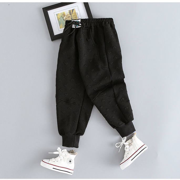 Girls' Foreign Sweatshirts plus fleece trousers 2021 new Spring and Autumn Mid-Day Casual Korean Edition Autumn and Winter Wear Sweatpants