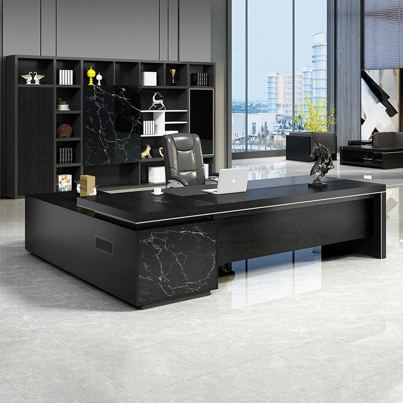 Marble Textured Boss Desk Chair Combination Brief Modern Grand Bandae President Desk Manager Desk Manager Room Furniture