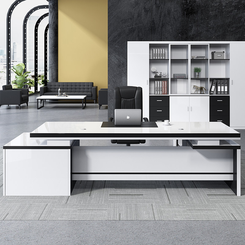 Boss desk president simple modern office desk and chair combination executive desk white business manager boss desk