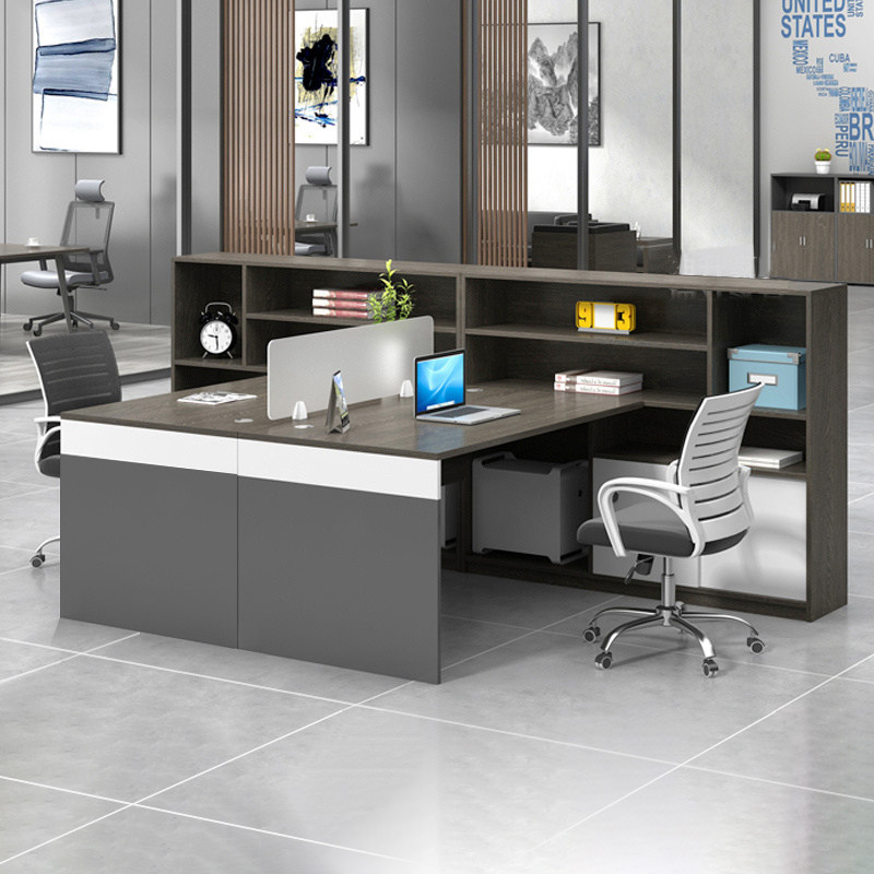 Office desk and chair combination high cabinet 4-person staff screen work position financial room 46-person staff table simple and modern