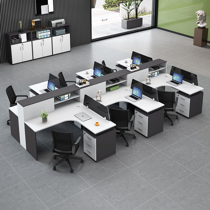 Staff Desk Sub-Card Block 24 6 Human Screen Station Desk Chair Combination Furniture minimalist Hyundai Office