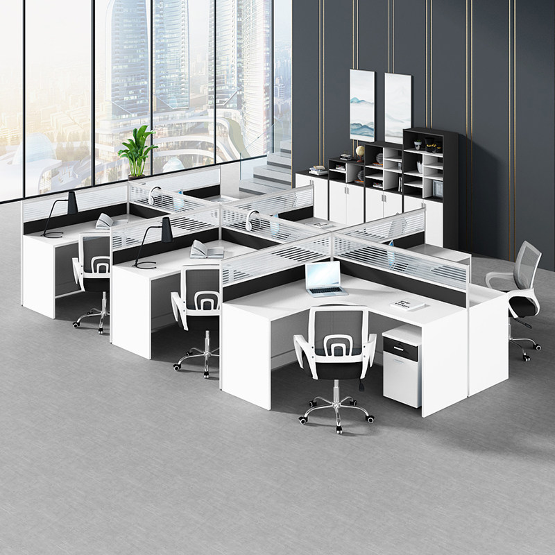 Simply modern staff desk 2468 workplace table screen severance card office financial table chair combination