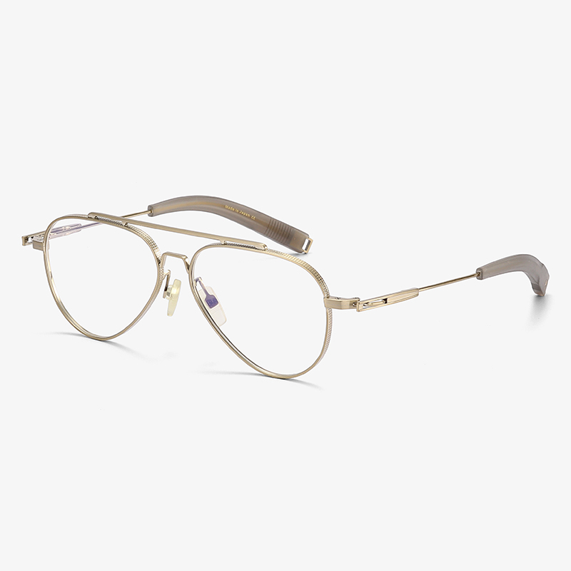 Ultra light titanium glasses frame male large face pilot mode can be equipped with a slim face and small pair of beams glasses