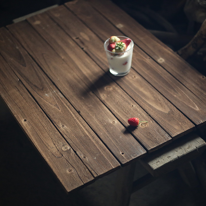 Vintage Distressed Old Wood Background Board for Food Photography, Solid Wood Background for Photo Shoots, Tabletop Props, Scene Decorations