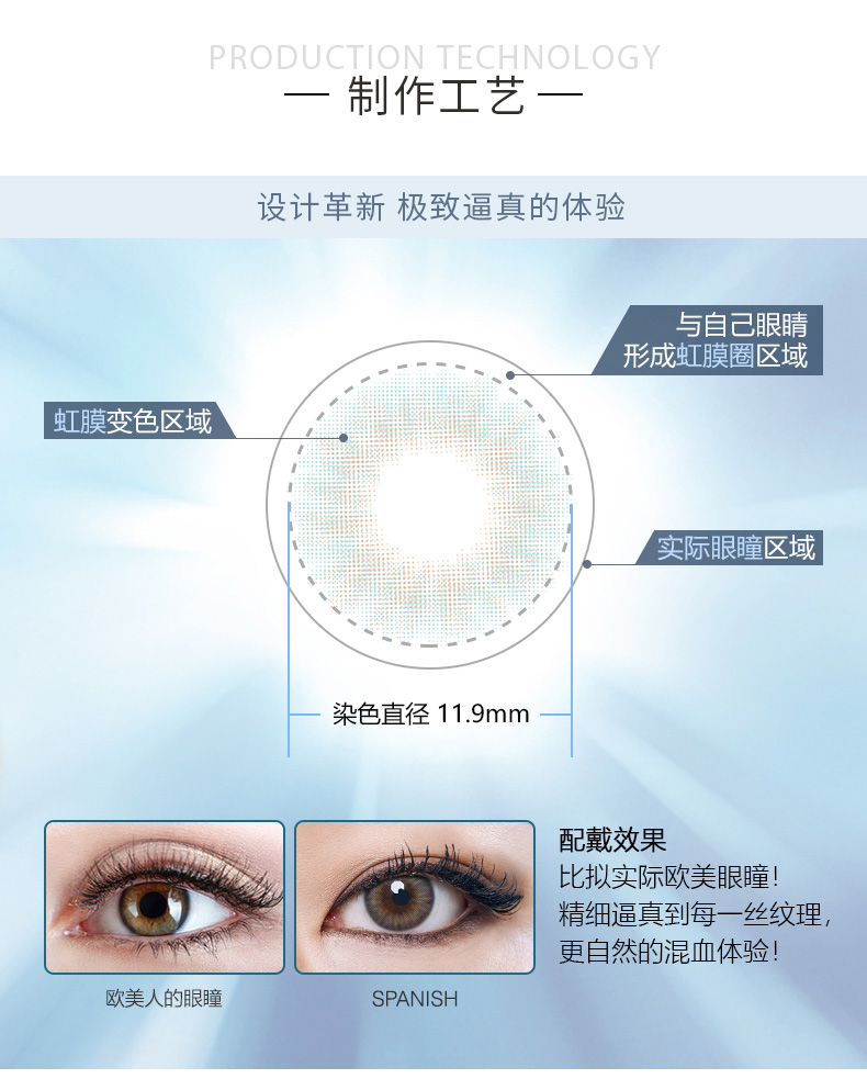 Hàn Quốc Dòng OLENS SPANISH tung 2 mảnh * 3 quý làm đẹp beauty kính áp tròng màu - Kính đeo mắt kính kính nam đẹp