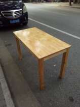 Solid wood rectangular rubber wood square table square table square table square table 120*60 simple assembly