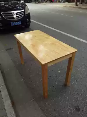 Rectangular rubber wood square table Square table Dining table Square table Solid wood 120*60 assembly