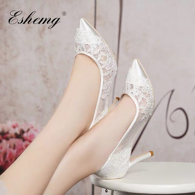 mesh bridal shoes