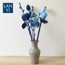 Indigo dyed rose flower simulation flower handmade fabric Yunnan Lijiang Dali Bai handmade plant tie-dye bouquet flower arrangement