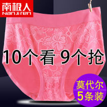 3 5 dress Antarctic people Modale High waist underpants female large code MM200 catty lady Lady Triangle Pants