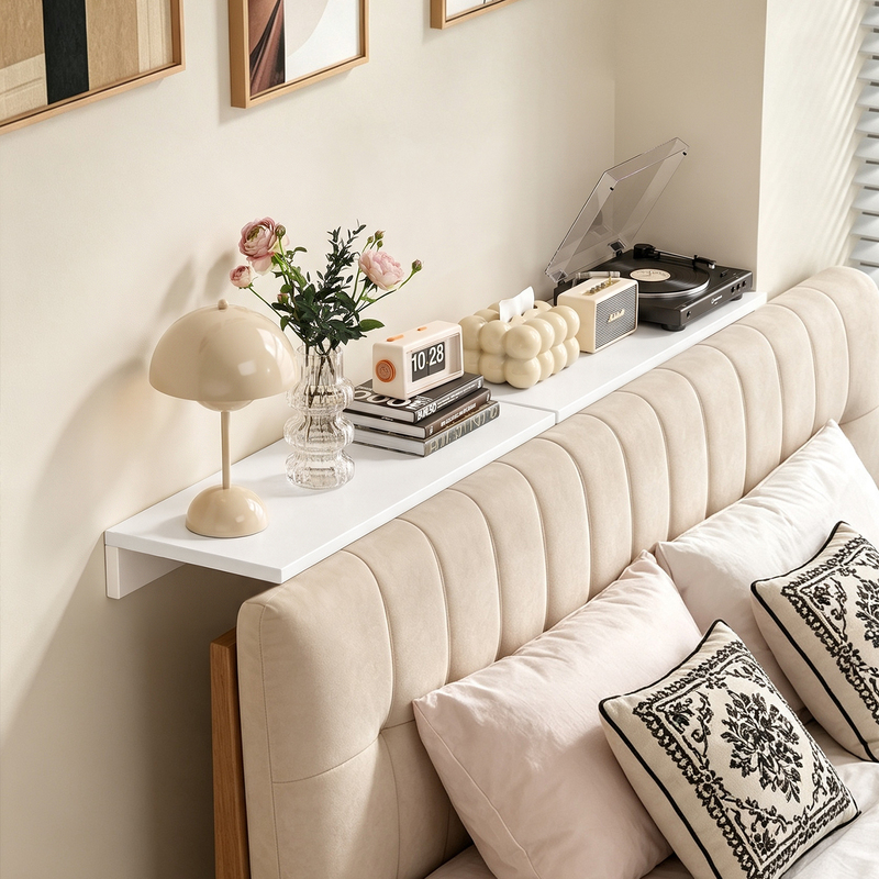 Bedside Gap Filler Magic Shelf, Wall-Mounted Storage Rack, No-Drill Bedroom Under-Bed Barrier, Cat-Proof Wall-Mounted Storage Shelf