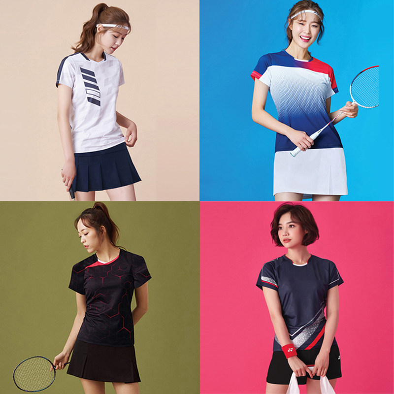 New badminton suit men's and women's couples sports suit breathable quick-drying table tennis short sleeve shorts custom competition suit