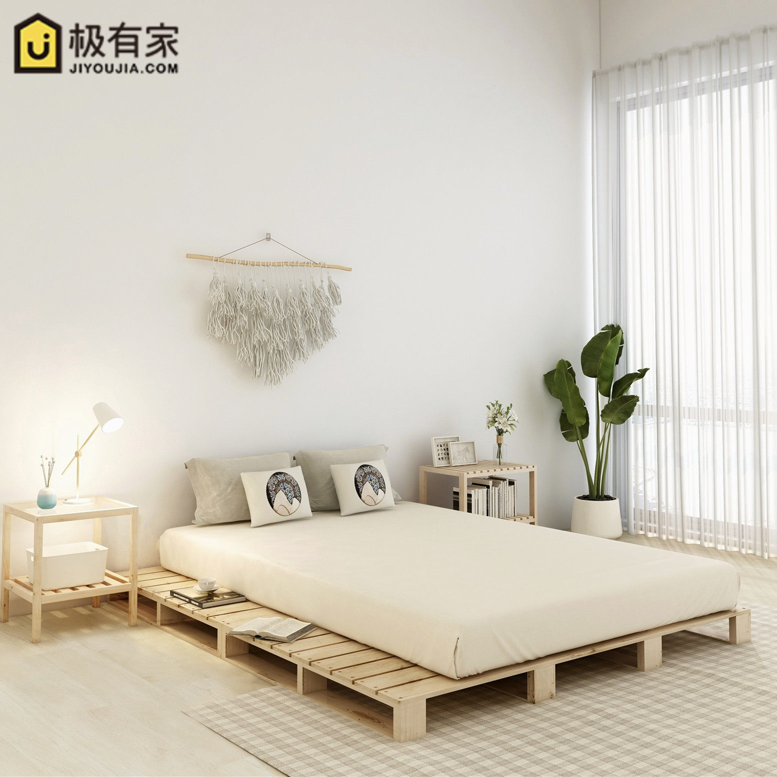 Household Room 1 8m 1 5m Nordic log Japanese Tatami Bed in Homestay rental
