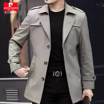 Pilkaden 2021 spring and autumn new men's thin windbreaker medium and long version of middle-aged dad's business jacket