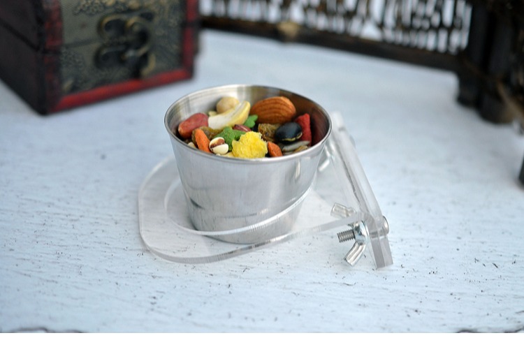 Vẹt thức ăn cốc nước máng nước cốc chìm inox cốc chim cung cấp chống cắn chim lồng phụ kiện - Chim & Chăm sóc chim Supplies lồng choè