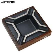 JIFENG cigar ashtray metal solid wood personality retro ashtray household large ashtray European ash holder
