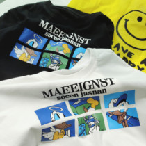 Summer childrens clothing trendy boys short-sleeved T-shirt female baby half-sleeved top thin section cartoon animation foreign style childrens hip-hop