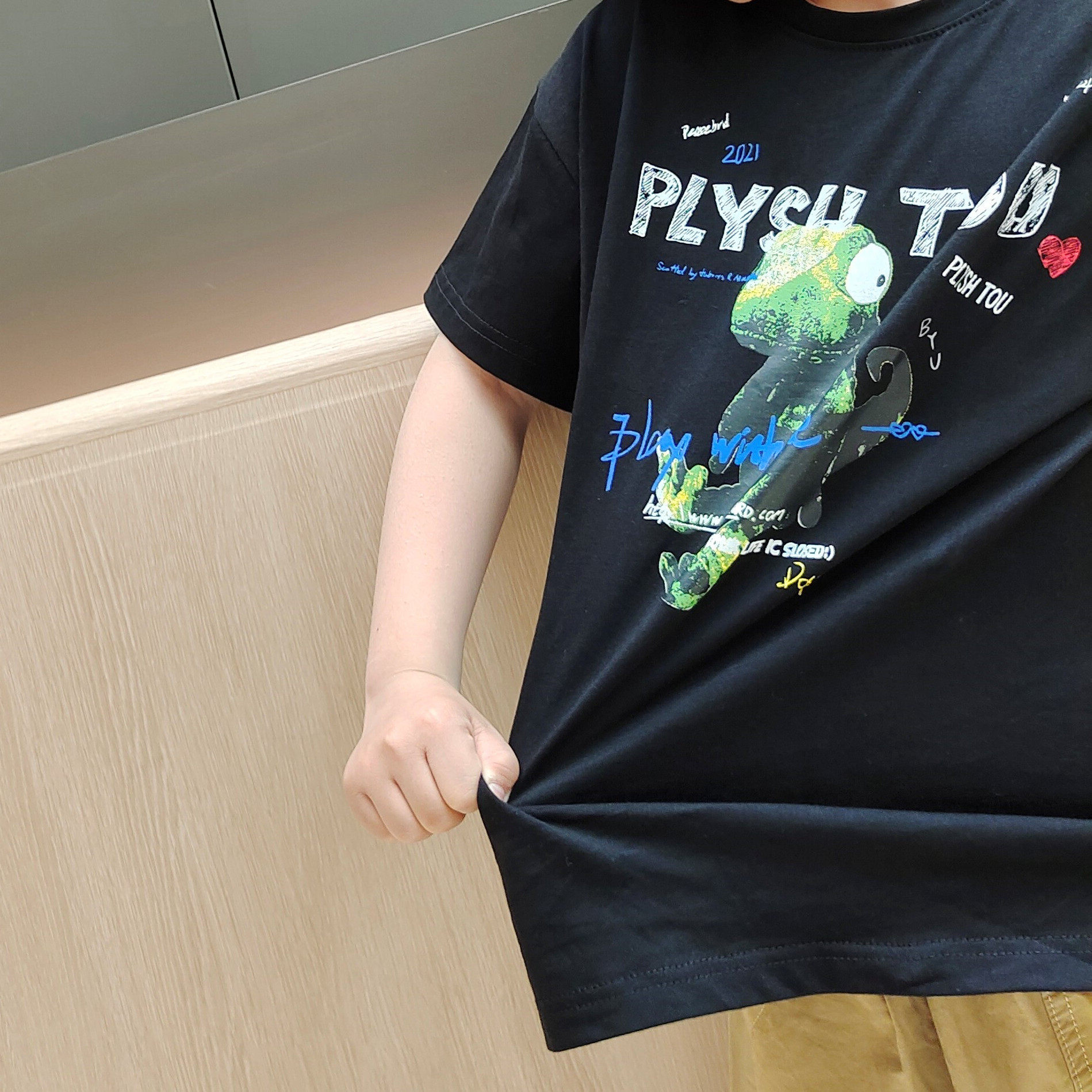 Han Edition Children's Clothing Summer New Boy's Summer Dress Baby's Short Sleeve T - shirt 3D Dinosaur Boy's Clothing Tide