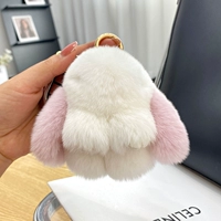 Белый плюс светло-фиолетовый (из меха кролика рекса) 10см.