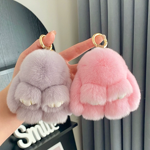 Оригинальная милая плюшевая кукла, кролик, маленький брелок, аксессуар на рюкзак, подвеска