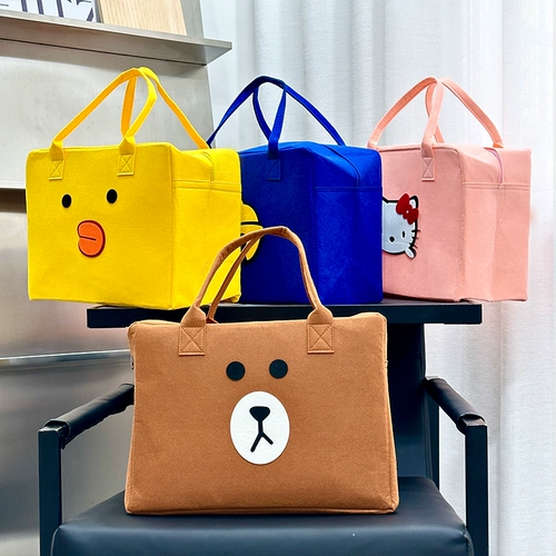 Мультяшная кукла для отдыха, чемодан, универсальный модный ящик для хранения, большая льняная сумка