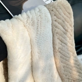 Брендовый соломенный плетеный двусторонний утепленный милый шарф