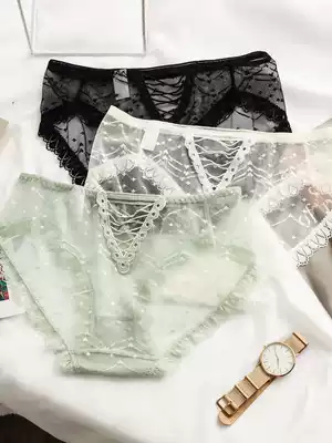 Women's underwear lace hot temptation regrets ultra-thin mid-waist mesh perspective mesh sexy summer thin breathable